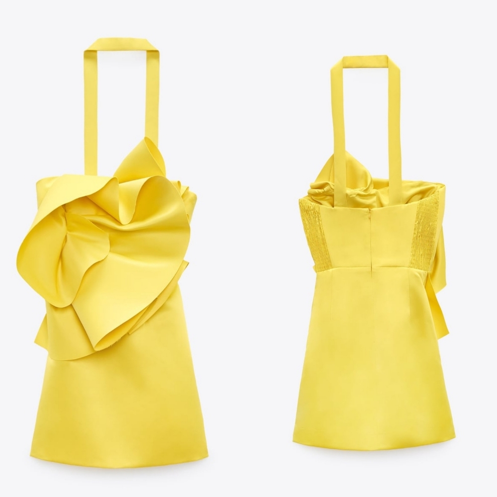 Zara Yellow Ruffle Mini Dress - Picture 13 of 15